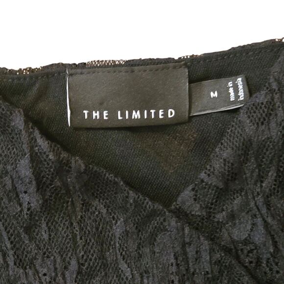 Y2K The Limited Top M Baby Doll Black Lace Witchy Fairy Grunge Goblin Nylon - Picture 5 of 6